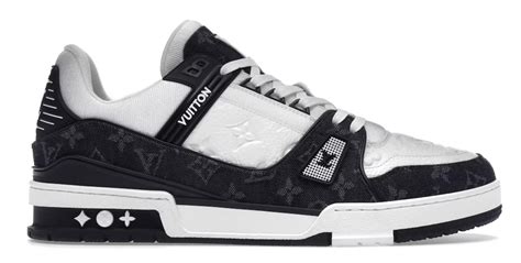 This classic design, created by Virgil Abloh, references vintage basketball sneakers. . Louis vuitton lv trainers